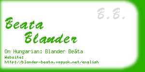 beata blander business card